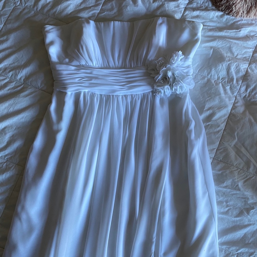 DB Studio Strapless Chiffon Bridal Dress